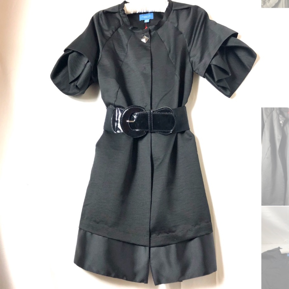 Vera wang women black duster short sleeve  coat